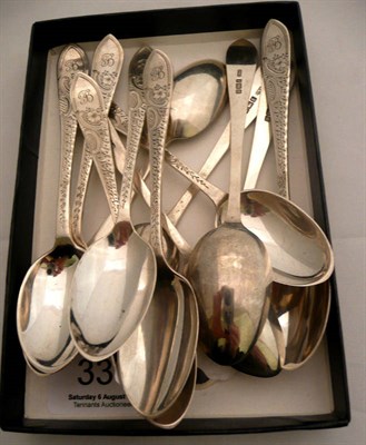 Lot 335 - Set of twelve silver teaspoons