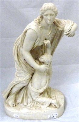 Lot 374 - Bisque figural group 'Phoebe and her Daughter'