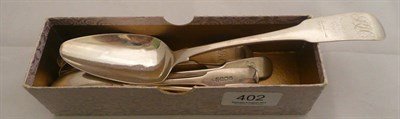 Lot 402 - An Irish silver table spoon and six Irish silver teaspoons