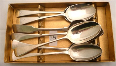 Lot 405 - A collection of silver table spoons, Georgian and later