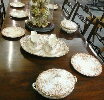 Lot 431 - Victorian part dinner service and Victorian material 'floral' display