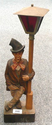 Lot 446 - Karl Griesbaum; a German clockwork automaton of a man on a lamp