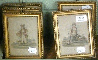 Lot 462 - Five gilt framed stipple engravings