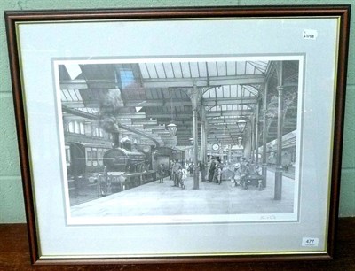 Lot 477 - John S Gibb, print of Carnforth Station