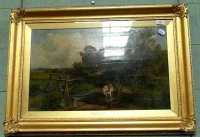 Lot 492 - James Peel, oil, 'Crossing the Ford'