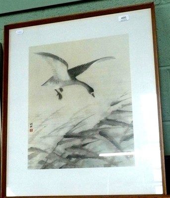 Lot 495 - Chinese framed print of a Goose