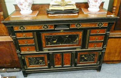 Lot 514 - A late 19th century Gillows aesthetic movement ebonised thuya and boxwood strung sideboard