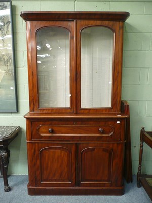 Lot 523 - Victorian mahogany secretaire bookcase