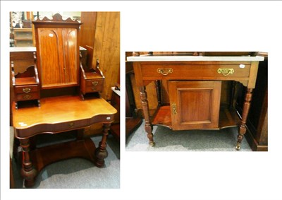 Lot 529 - A marble top washstand and a Victorian mahogany dressing table