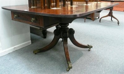 Lot 536 - 19th century mahogany pedestal Pembroke table