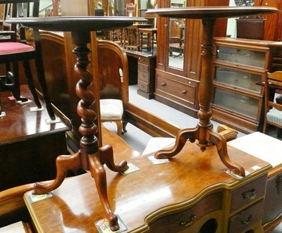 Lot 539 - A 19th century oak tripod occasional table and another