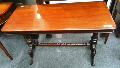 Lot 547 - Victorian mahogany occasional table on stretcher base