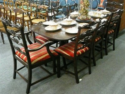 Lot 553 - 19th century dining table and eight chairs