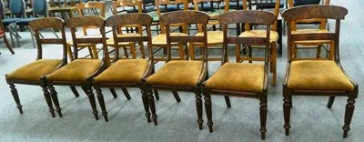 Lot 563 - Six Victorian mahogany rail back dining chairs (a.f.)