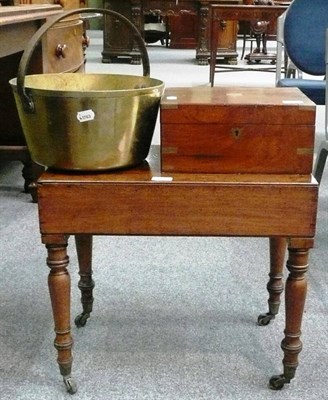 Lot 625 - Brass jam pan, bidet and a writing box