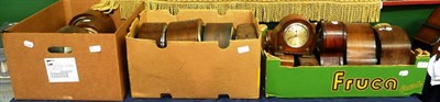 Lot 658 - Three boxes of assorted oak and electric clocks