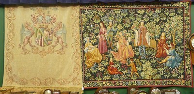 Lot 662 - Machine worked tapestry 'The Secret Garden' and a machine worked banner (2)