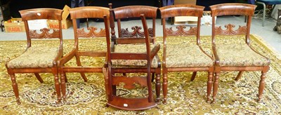 Lot 663 - Composite set of six mahogany dining chairs