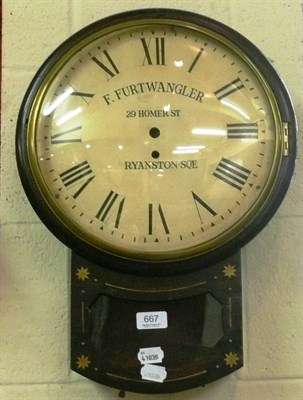 Lot 667 - A Regency rosewood and brass inlaid wall clock, case only