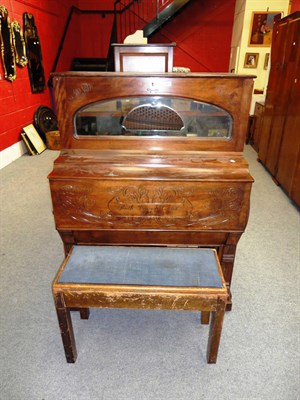 Lot 684 - A penny in the slot barrel piano by Keith Prowse and company and a duet stool