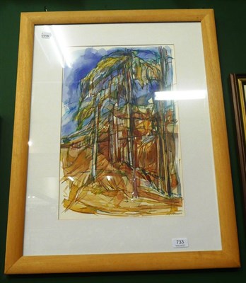 Lot 733 - Ned Hoskins watercolour of Scotch Pines