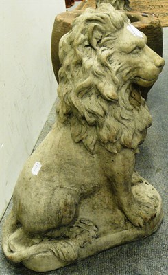 Lot 736 - A pair of concrete lions