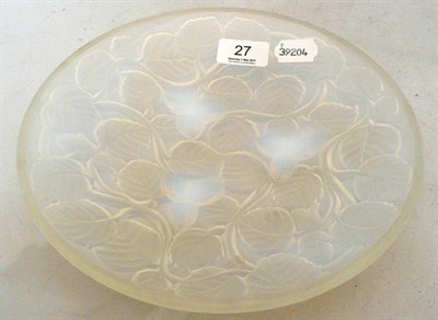 Lot 27 - A French Arrers opalescent leaf and acorn moulded dish