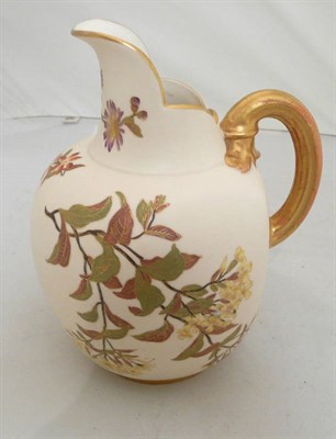 Lot 42 - Royal Worcester blush ivory floral decorated jug