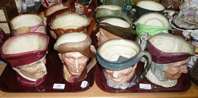 Lot 47 - Eleven assorted Royal Doulton large character jugs (two trays)