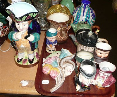 Lot 51 - Royal Doulton Queen Elizabeth II commemorative Coronation jug, Clarice cliff floral pottery...