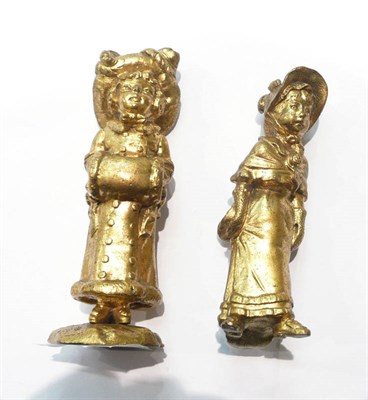 Lot 59 - A pair of gilt bronze Kate Greenaway figures