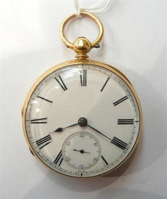 Lot 96 - An 18ct gold open faced pocket watch