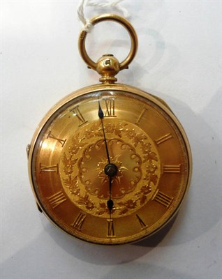 Lot 97 - An 18ct gold open faced pocket watch