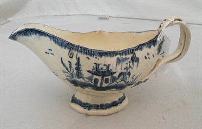 Lot 113 - A Leeds Creamware sauce boat