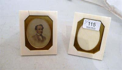 Lot 115 - A pair of 19th century ivory miniature frames