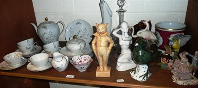 Lot 127 - A quantity of assorted ceramics and glass, including tea wares, lladro and a cut glass decanter and