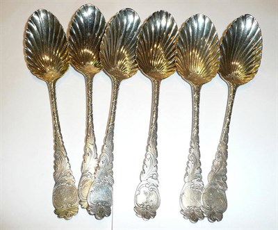 Lot 195 - Six Victorian decorated Georgian spoons