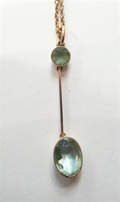 Lot 222 - An Edwardian aquamarine pendant