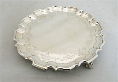 Lot 263 - Small silver pie crust; waiter mid 18th century style