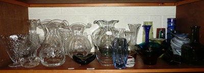 Lot 277 - A shelf of art glass, including vases etc