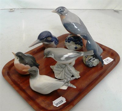 Lot 336 - Six assorted Royal Copenhagen bird figures