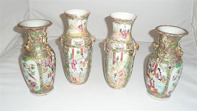 Lot 349 - Two pairs of Canton vases (a.f.)