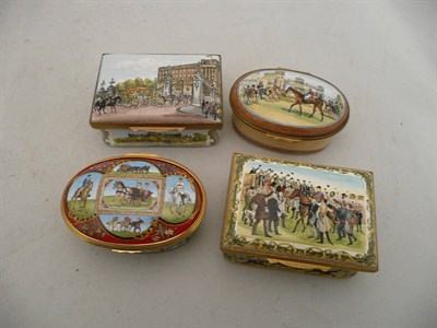 Lot 352 - Four assorted Halcyon days enamel boxes