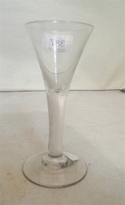 Lot 387 - An 18th century air twist wine glass