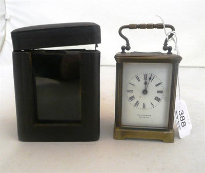 Lot 388 - A carriage timepiece, cased