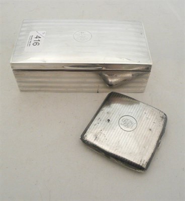 Lot 416 - A silver cigarette box and a silver cigarette case