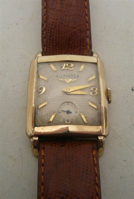 Lot 418 - A rolled gold Longines wristwatch