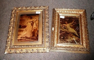 Lot 450 - Two gilt framed chrystoleum portraits