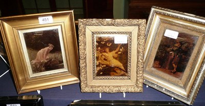 Lot 451 - Three small gilt framed chrystoleums