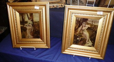 Lot 452 - Pair of gilt framed chrystoleums portrait of two lady's